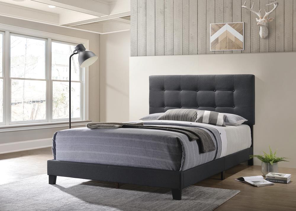 Mapes Upholstered Tufted Full Bed Charcoal - Image 1