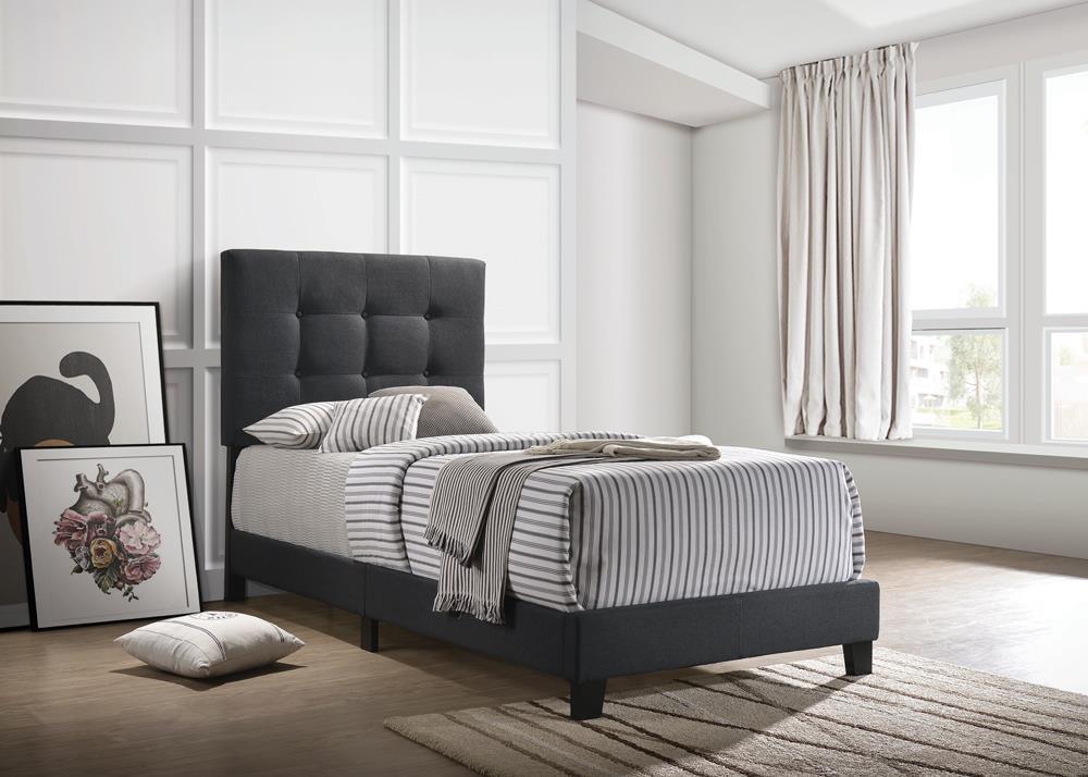 Mapes Tufted Upholstered Twin Bed Charcoal - Image 1