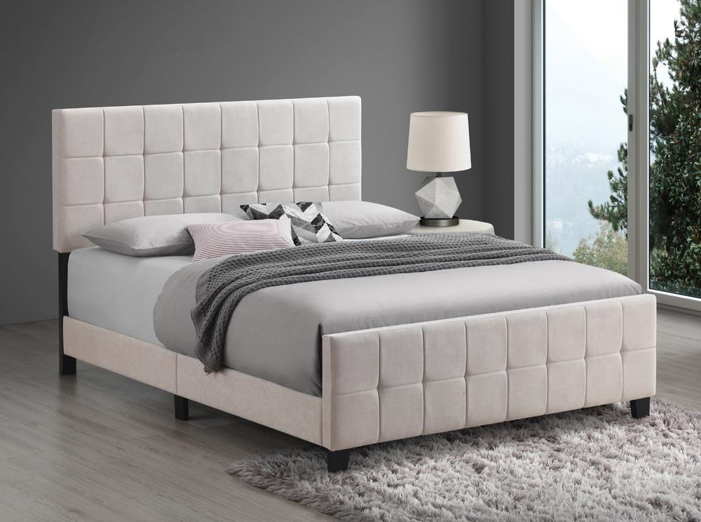 Fairfield King Upholstered Panel Bed Beige - Image 1