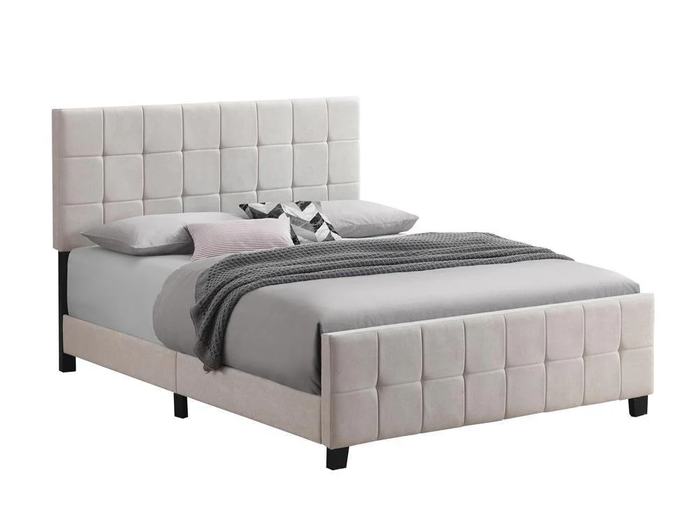Fairfield Queen Upholstered Panel Bed Beige - Image 2