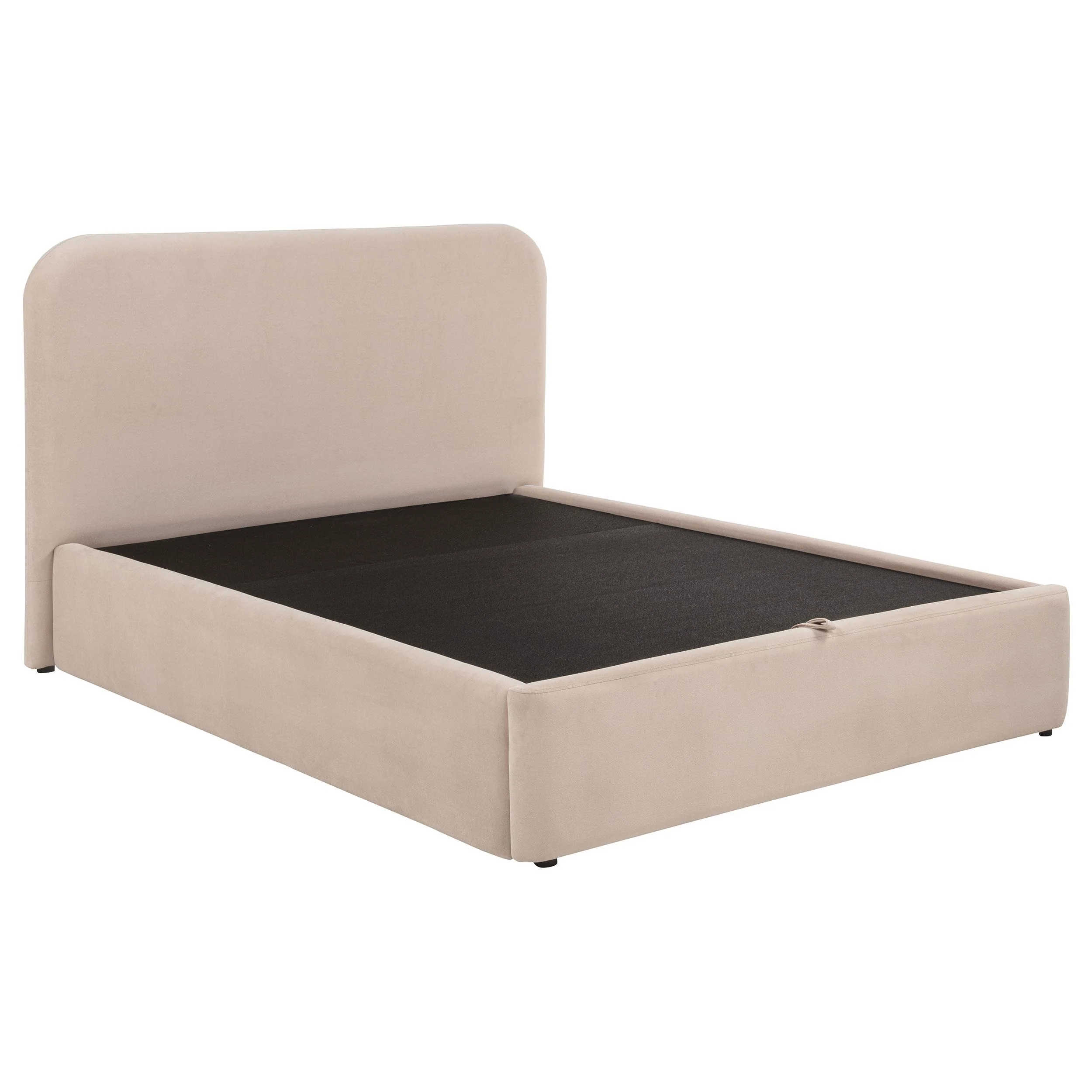 Anders Upholstered Full Storage Lift Platform Bed Beige - Image 2