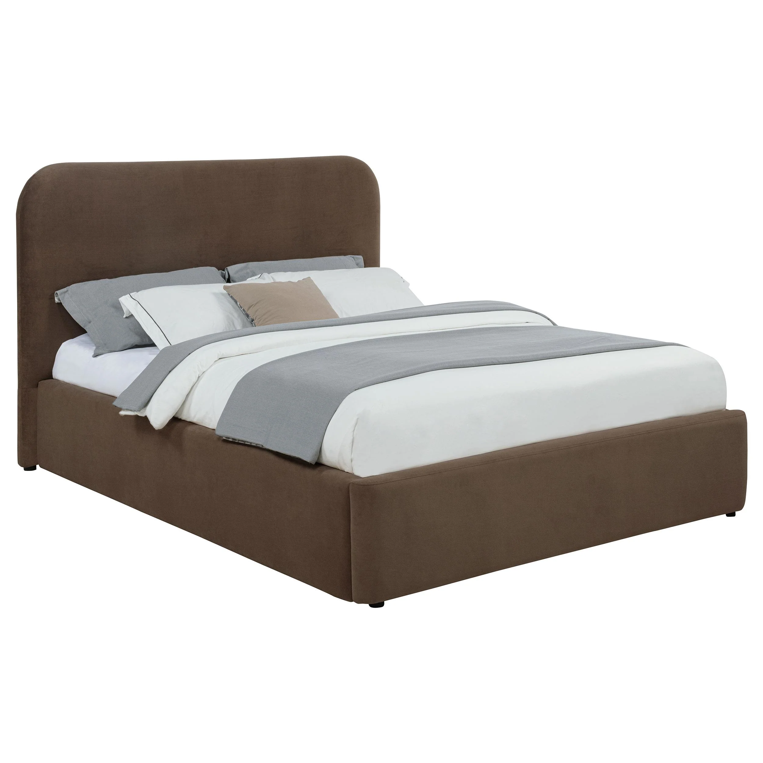 Anders Upholstered Eastern King Storage Lift Platform Bed Chocolate - Image 3