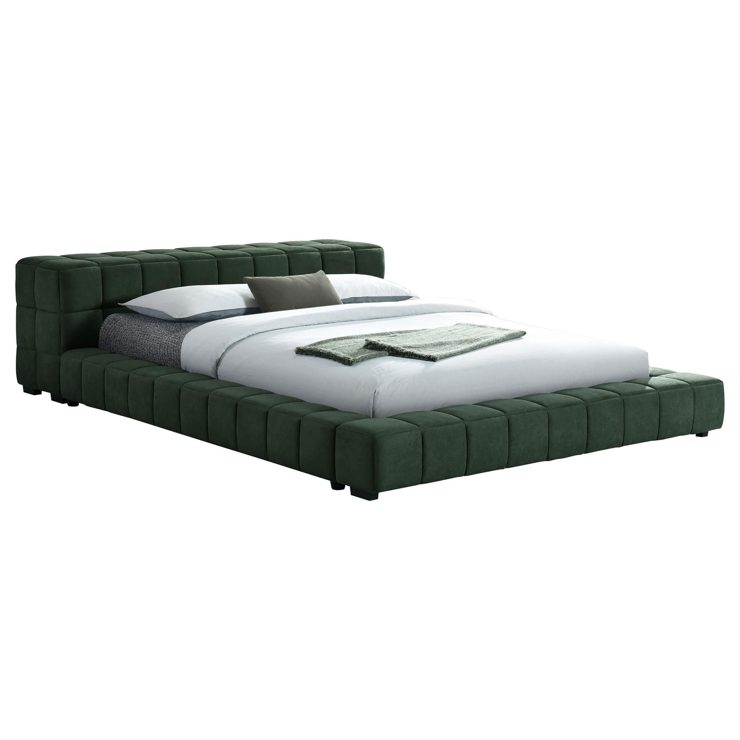 Trinity Upholstered Eastern King Platform Bed Green - Image 2