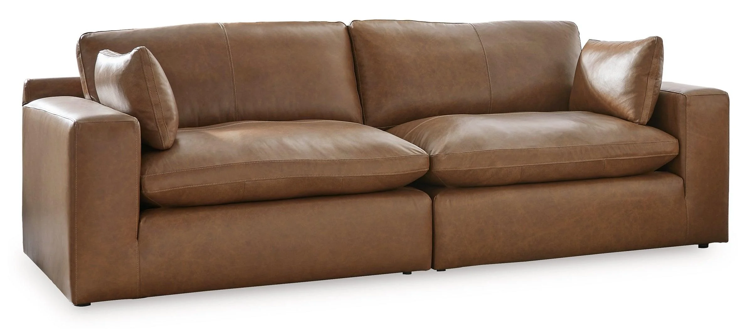 Emilia Caramel 2-Piece Sectional Loveseat - Image 2
