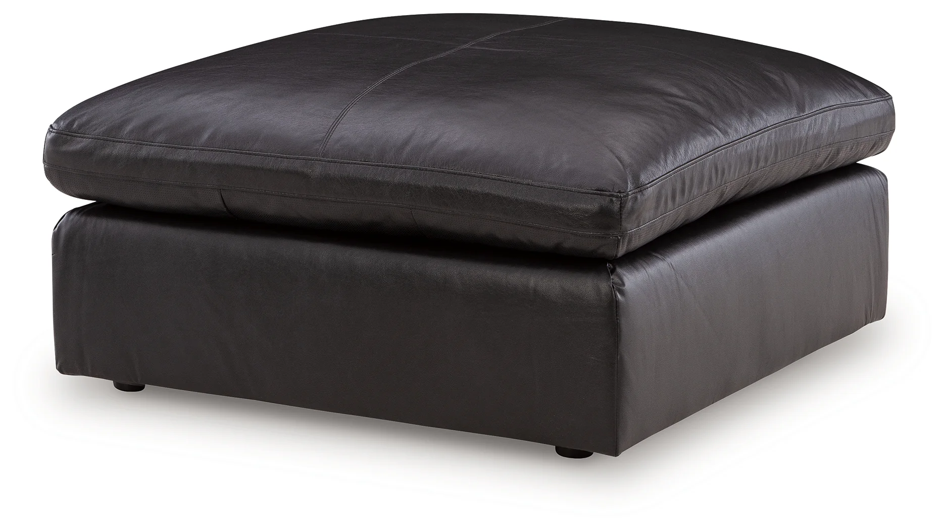 Emilia Black Leather Oversized Accent Ottoman - Image 2