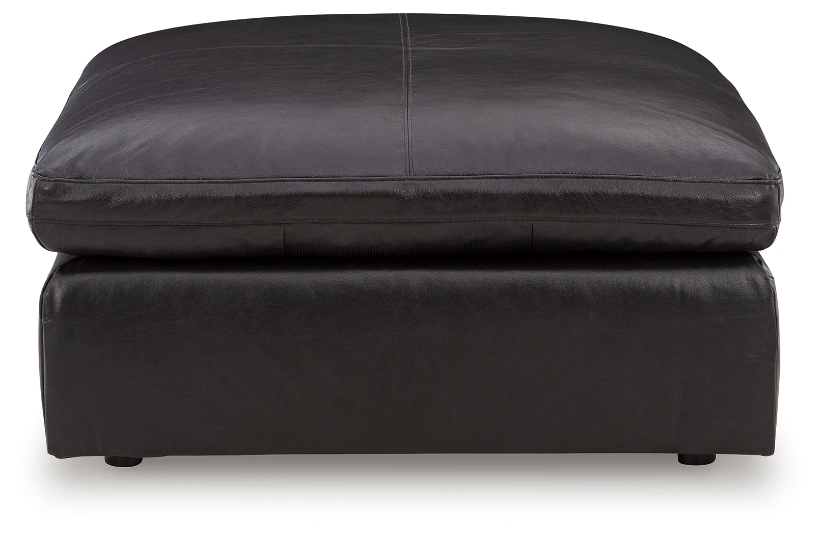 Emilia Black Leather Oversized Accent Ottoman - Image 3