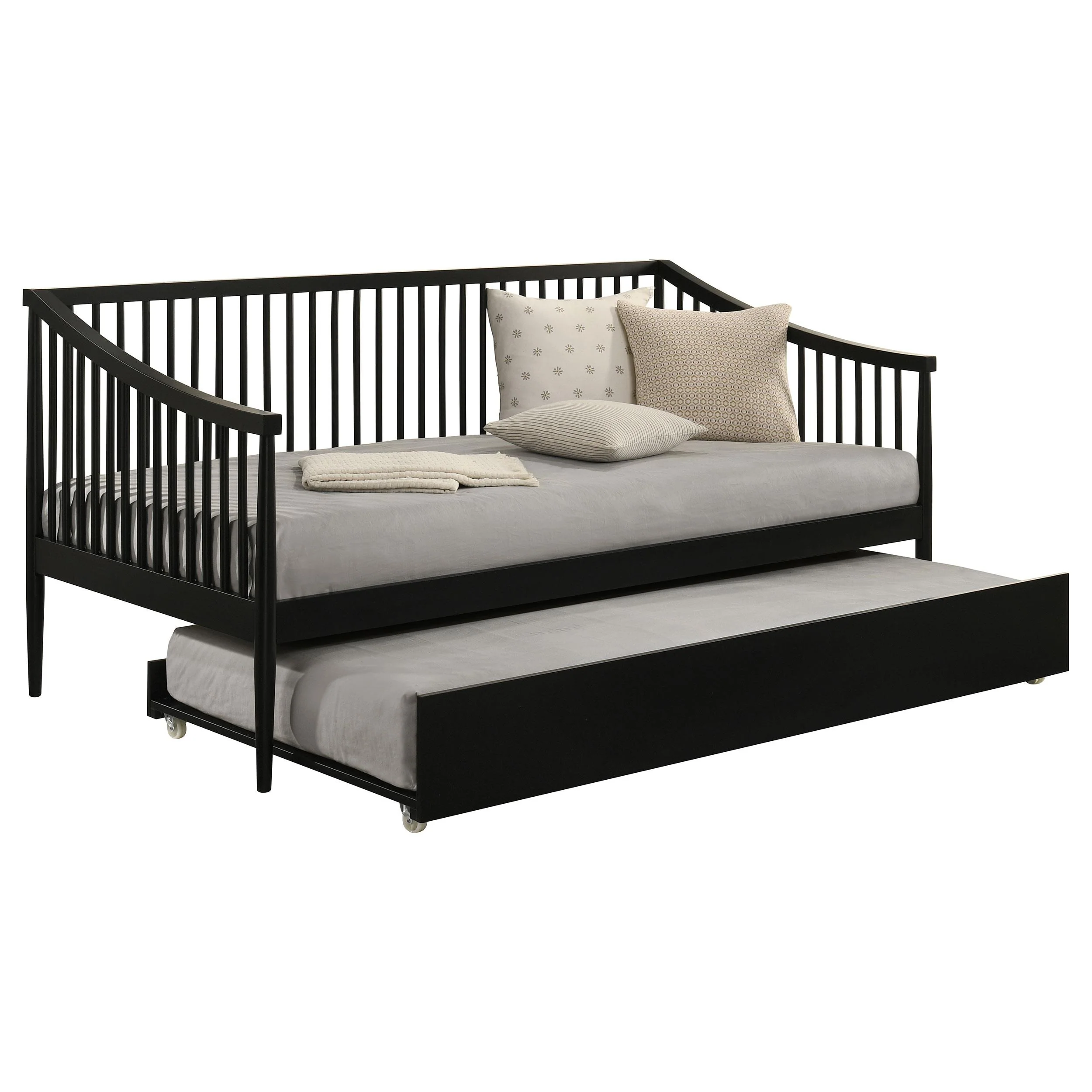 Delgado Windsor Twin Wood Daybed with Trundle Black - Image 3