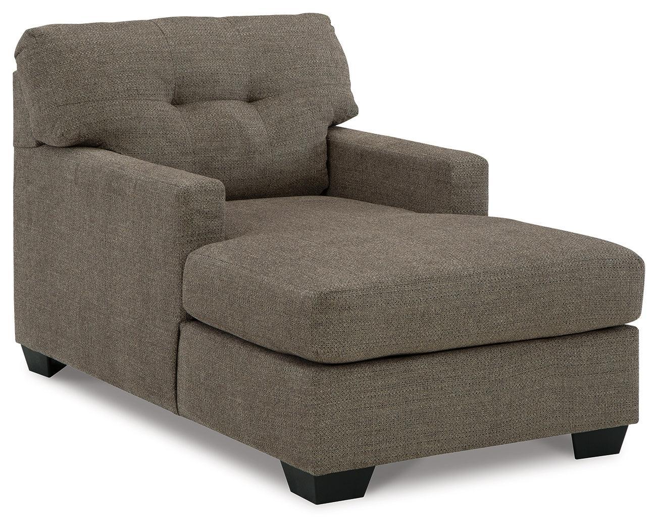 Mahoney Chocolate Chenille Chaise - Image 2