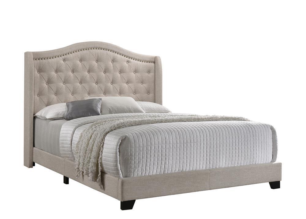 Sonoma Camel Back King Bed Beige - Image 2