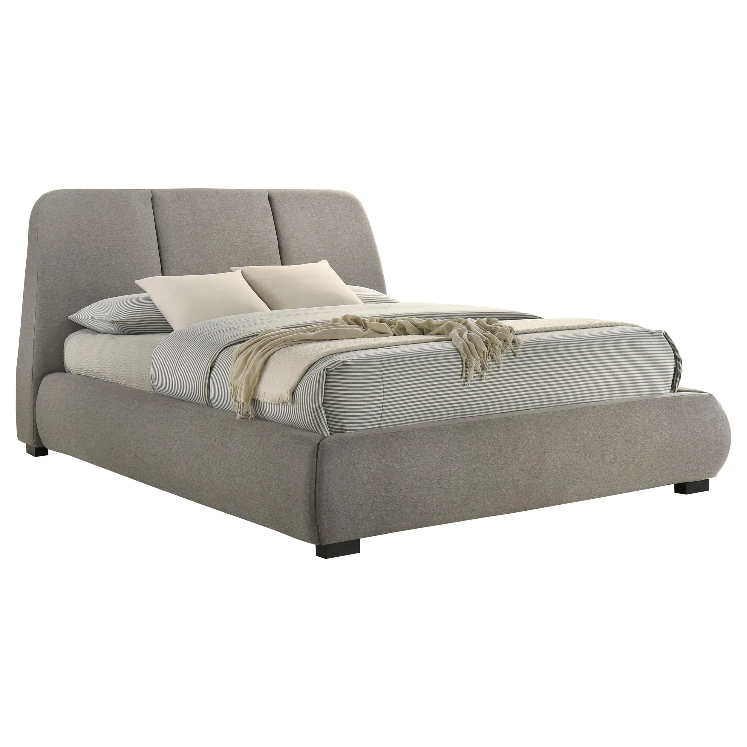 Mokena 46-inch Upholstered Queen Platform Bed Taupe - Image 3
