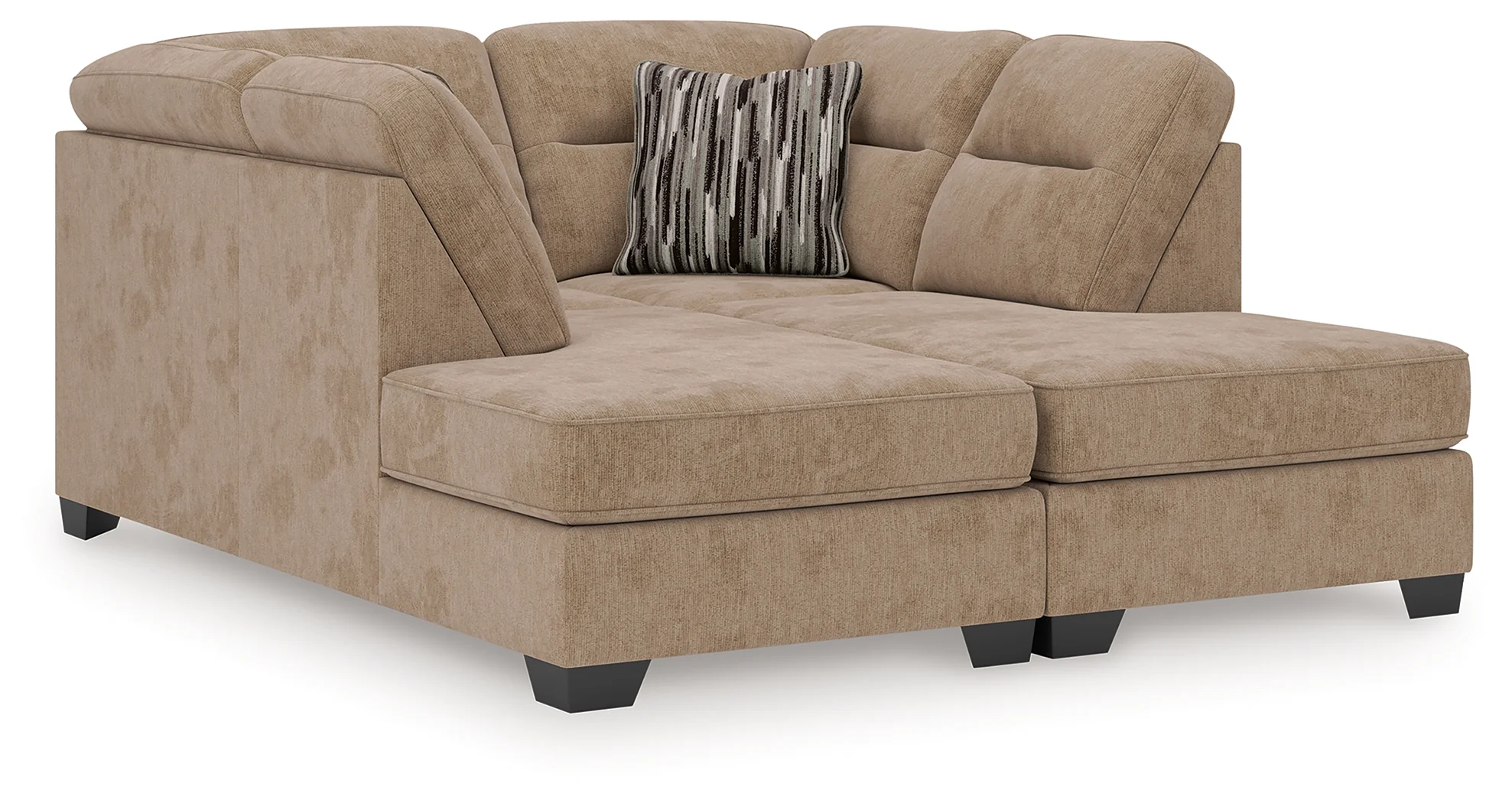 Olten Mocha Chenille 2-Piece Super Chaise - Image 3