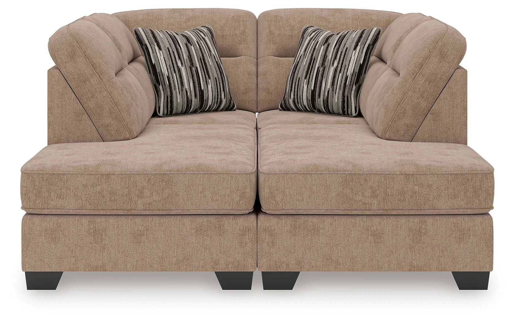 Olten Mocha Chenille 2-Piece Super Chaise - Image 2