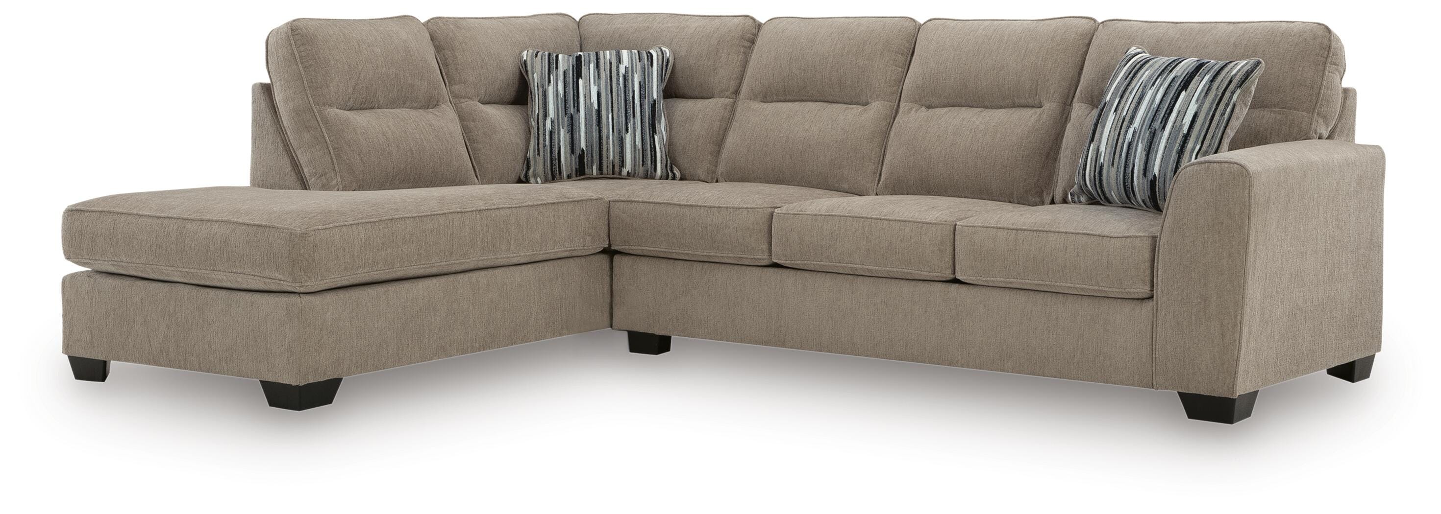 Olten Mocha Chenille 2-Piece Sectional with Chaise - Image 2