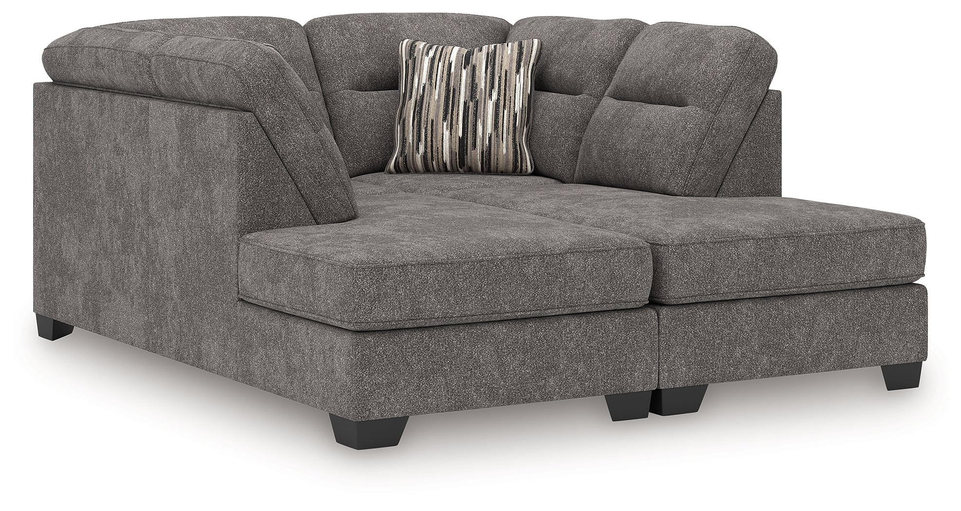 Olten Graphite Chenille 2-Piece Super Chaise - Image 2