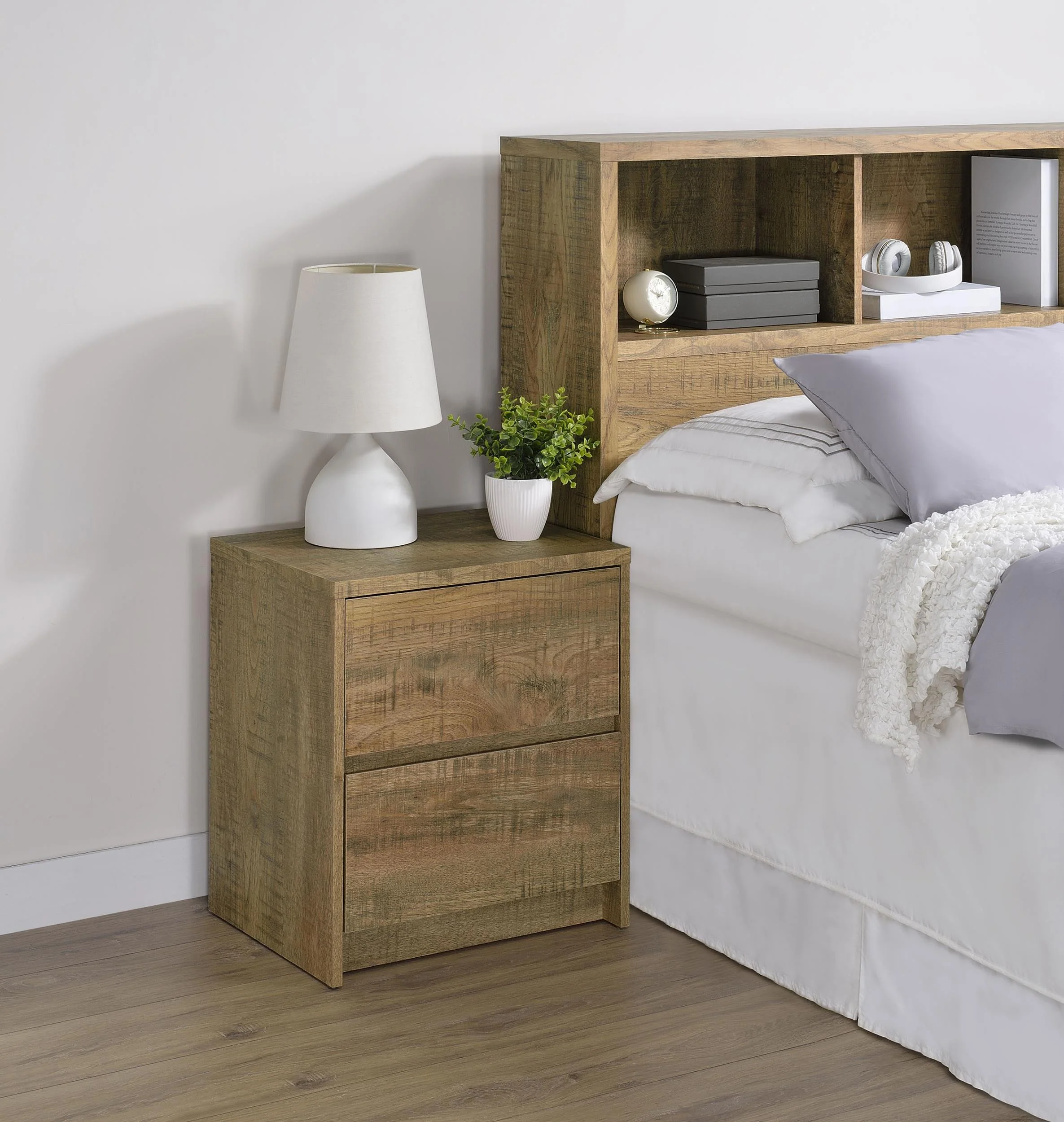 Westpark 2-drawer Nightstand LED Lights and USB Mango - Image 2