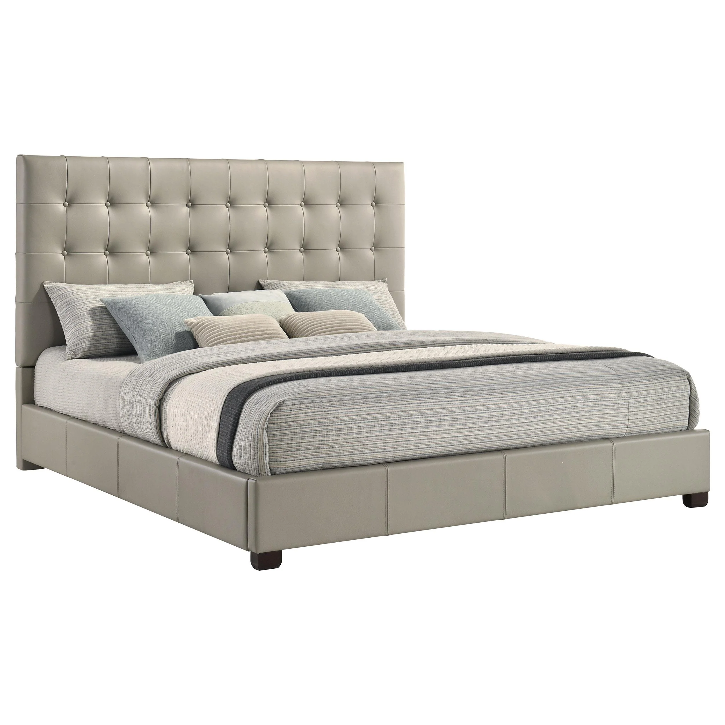 Medley Genuine Leather Eastern King Platform Bed Tan - Image 3
