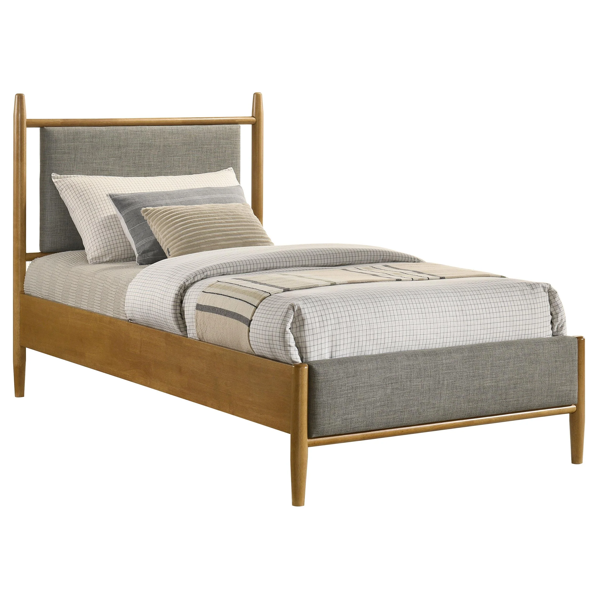 Mason 46-inch Twin Panel Platform Bed Grey and Light Brown - Image 3
