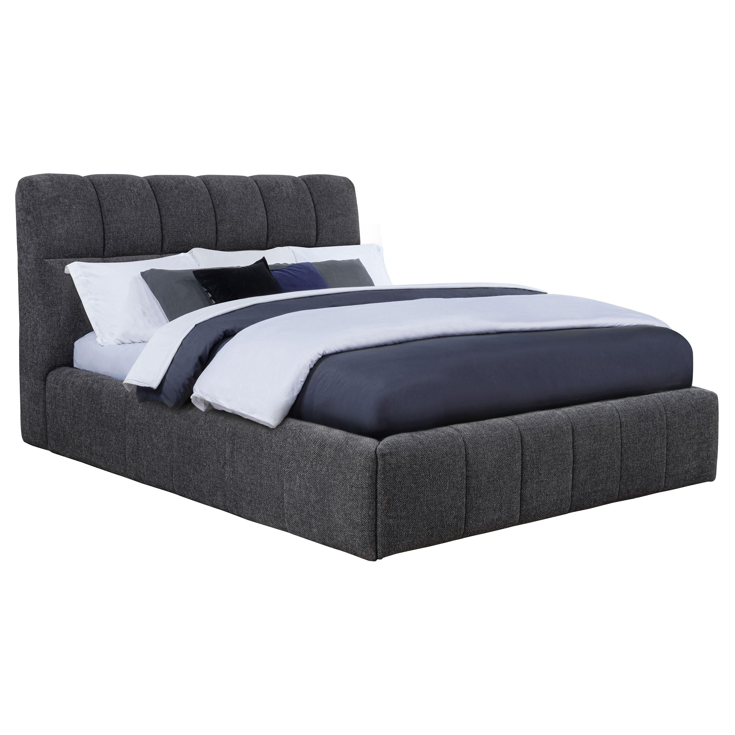 Nollet 48-inch Upholstered Eastern King Platform Bed Grey - Image 3