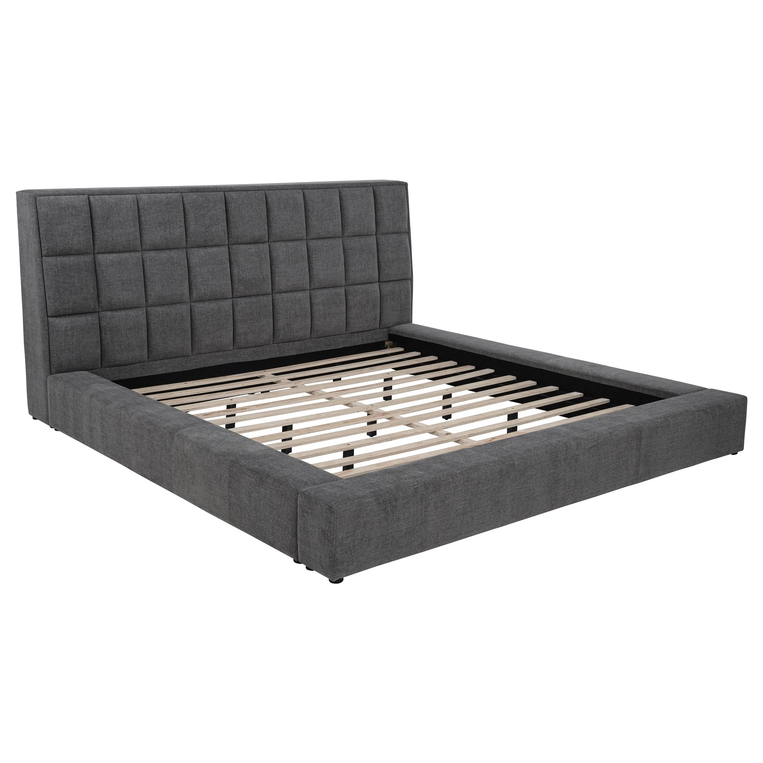 Dreux Upholstered Eastern King Panel Platform Bed Grey - Image 3