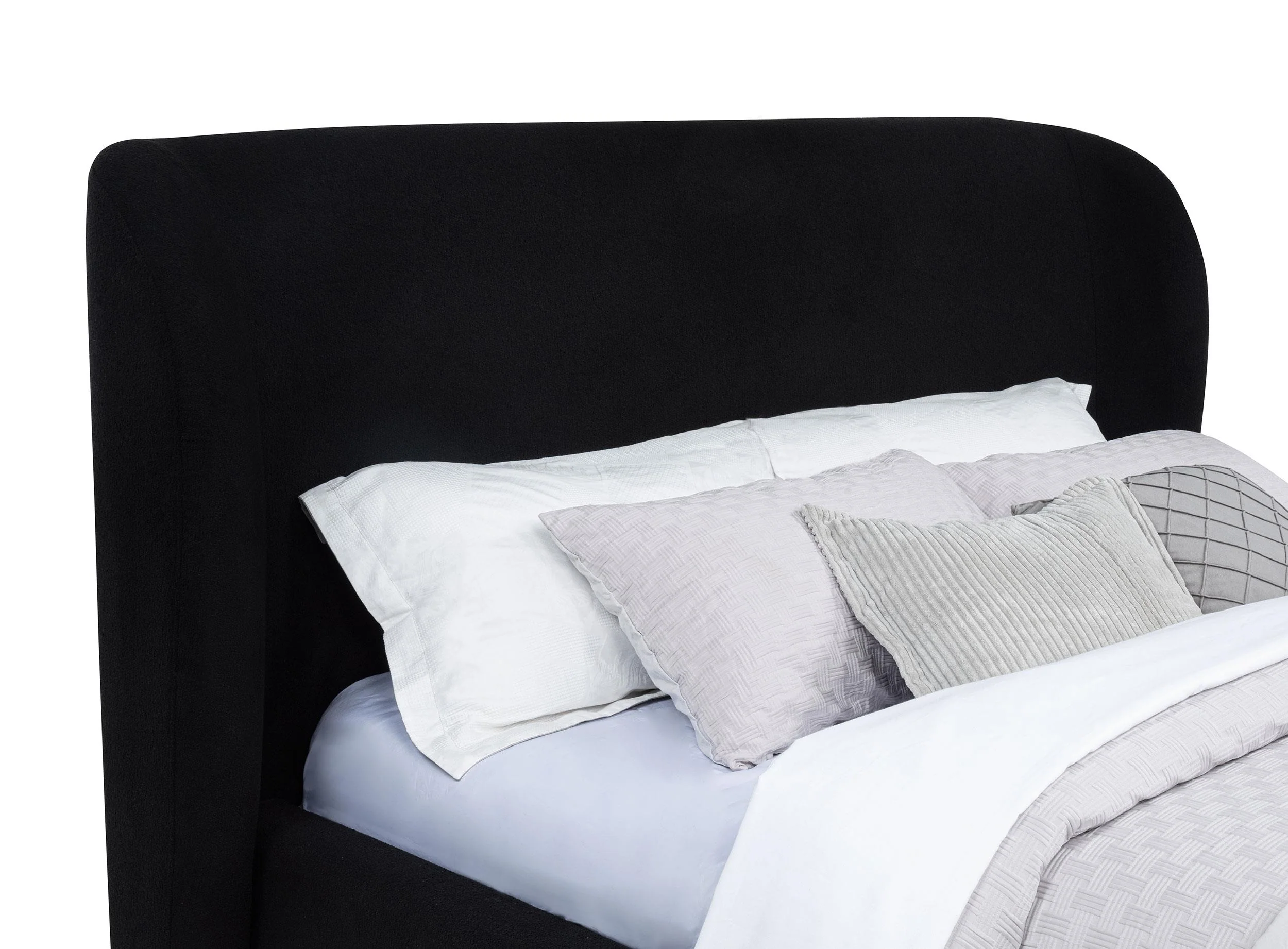 Blaire Upholstered Queen Wingback Platform Bed Black - Image 3