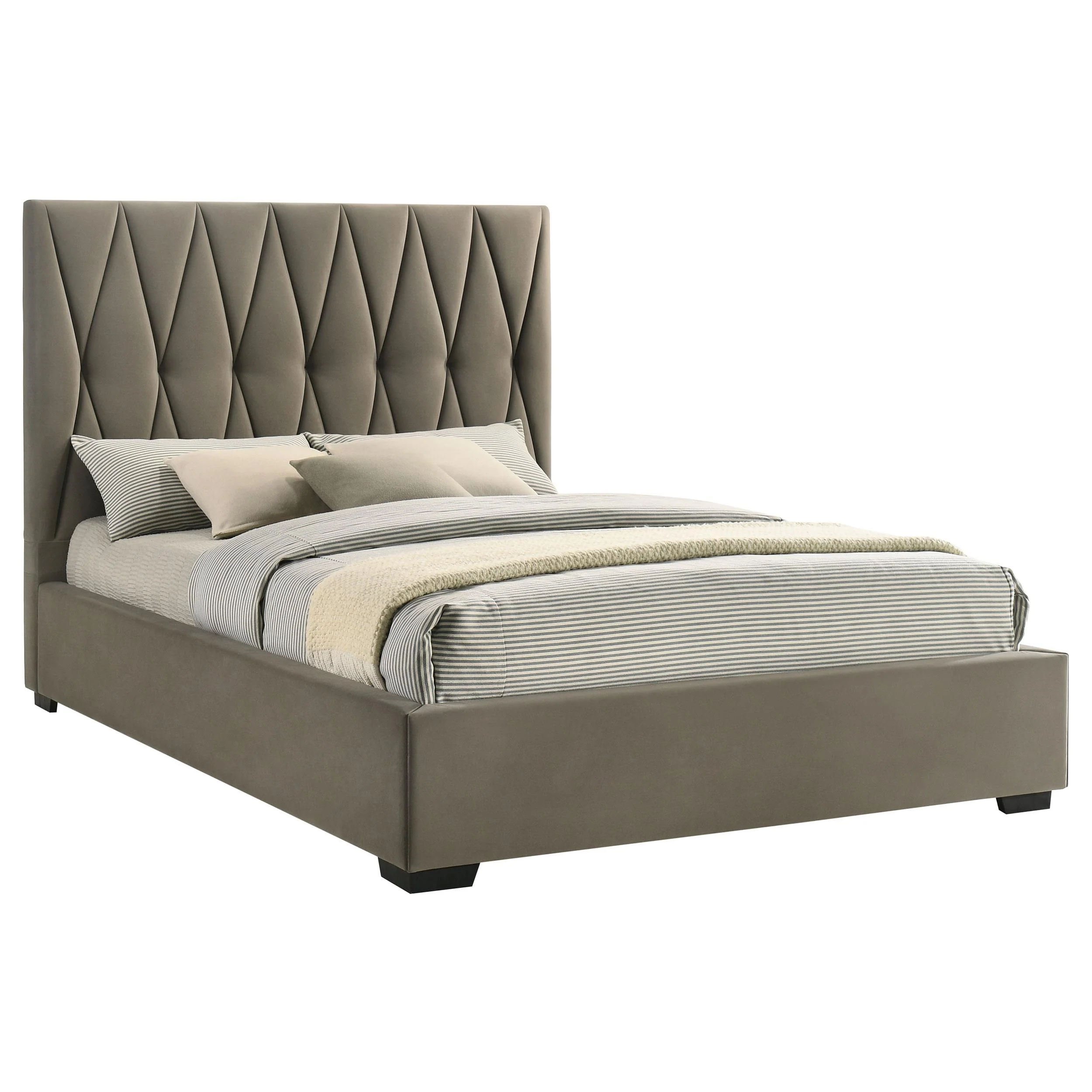 Delsea Upholstered Queen Panel Platform Bed Light Brown - Image 3