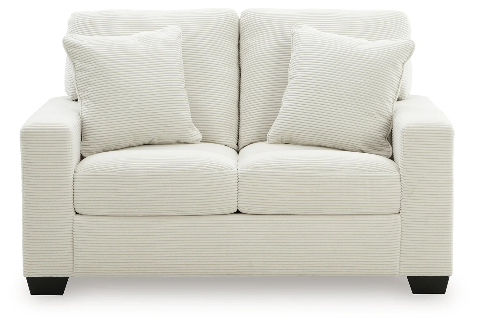 Greenbriar Ivory Velvet Loveseat - Image 3