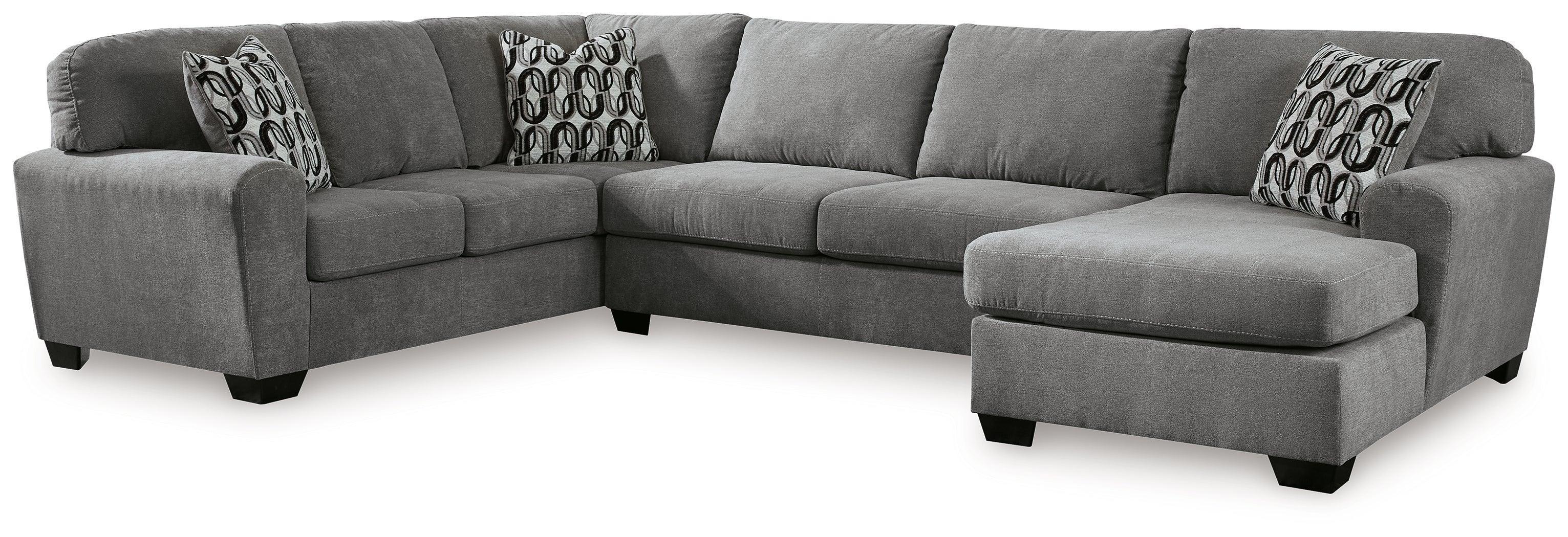 Birkdale Court Gray Chenille 3-Piece Sectional with Chaise - Image 2