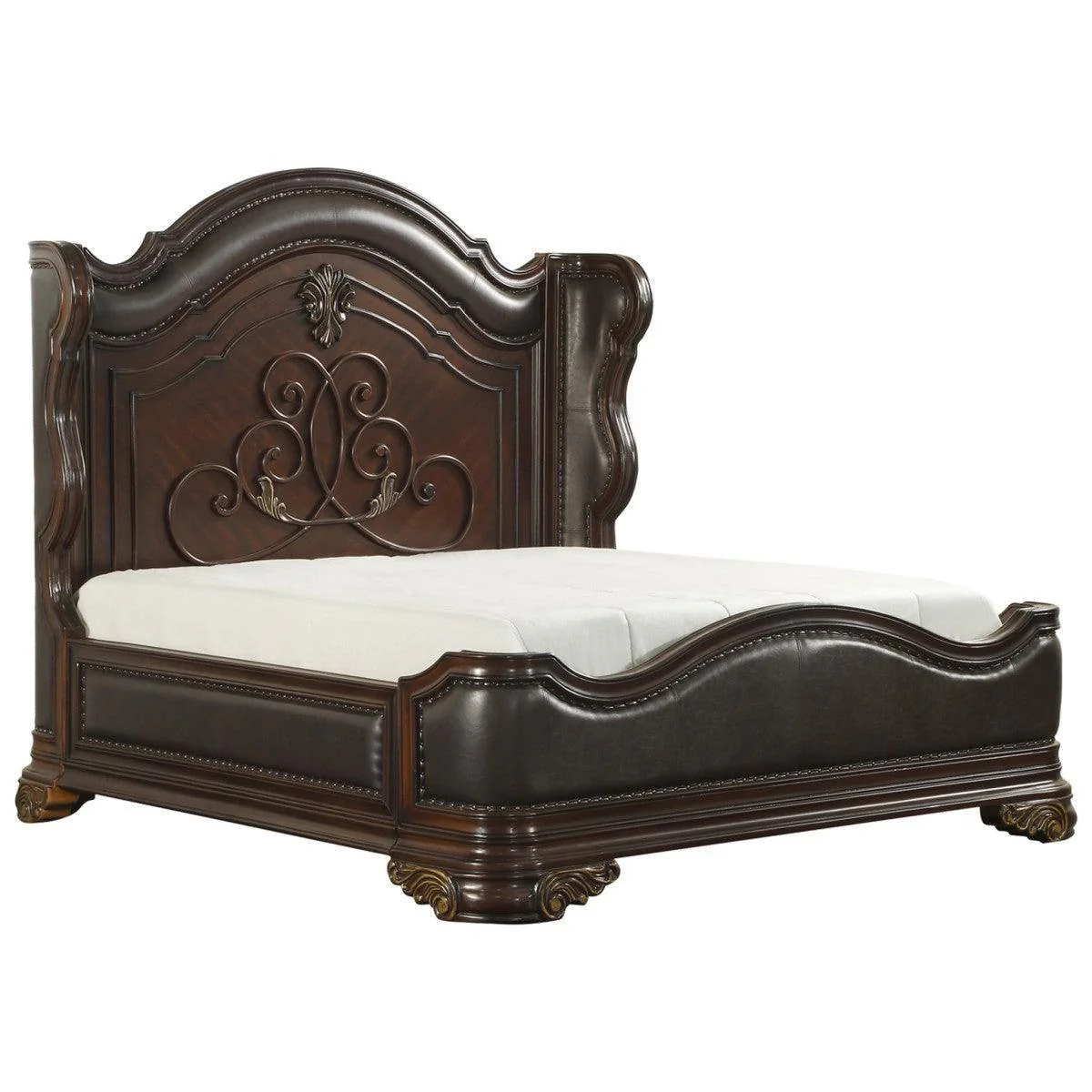 Royal Highlands Faux Leather Panel King Bed - Image 2