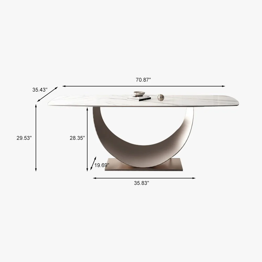 Tommy 71" White Top Dining Table - Image 3