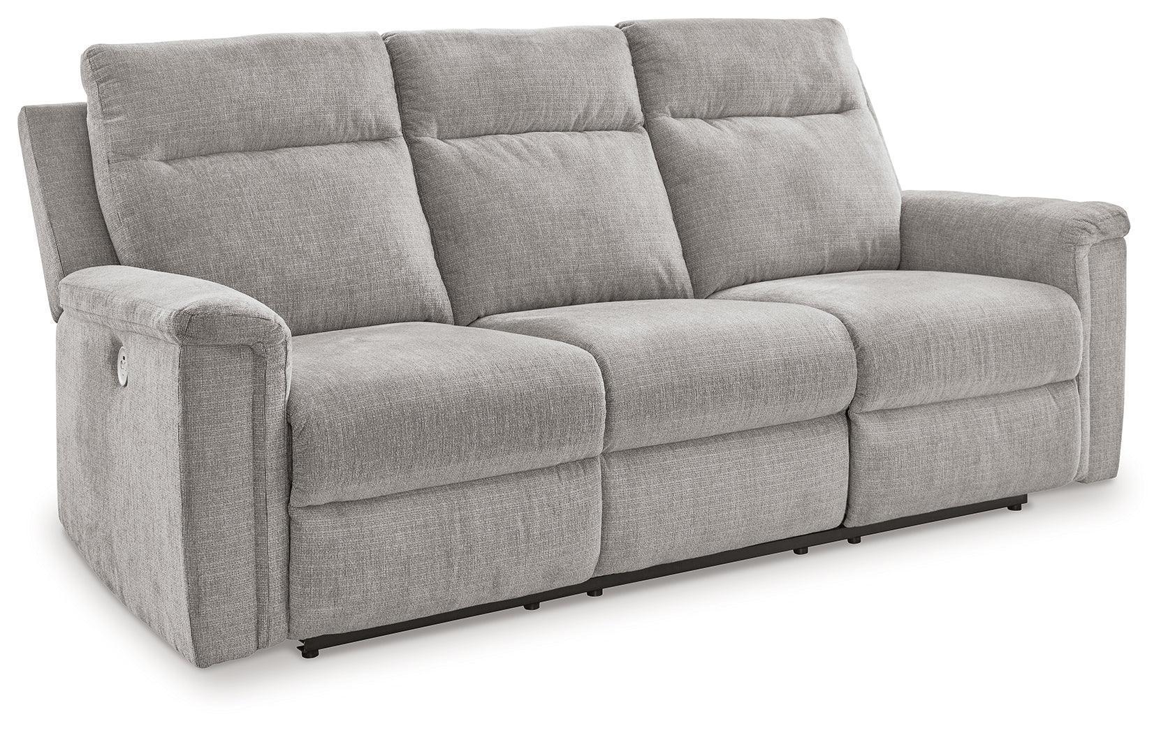 Barnsana Ash Chenille Power Reclining Sofa - Image 3