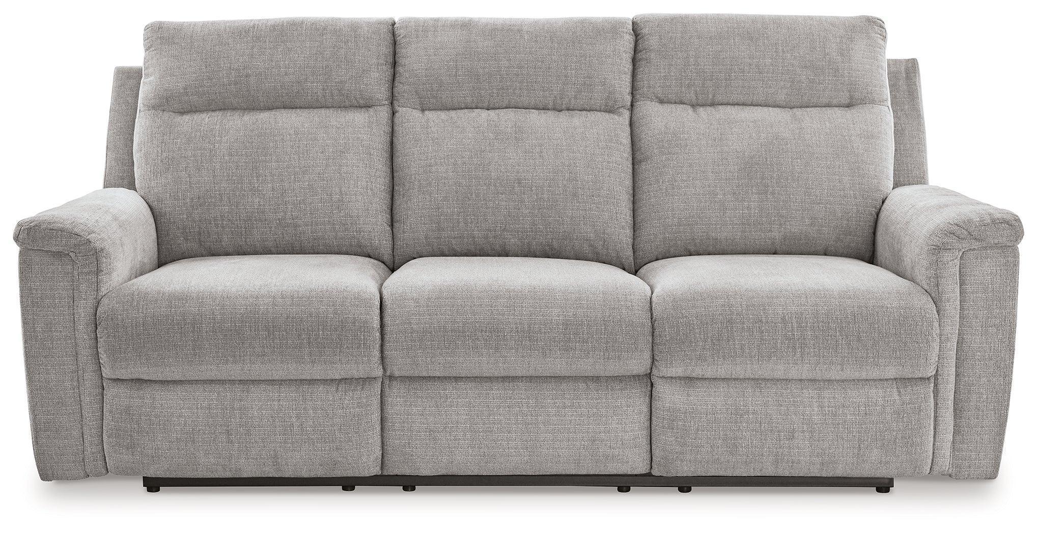 Barnsana Ash Chenille Power Reclining Sofa - Image 2