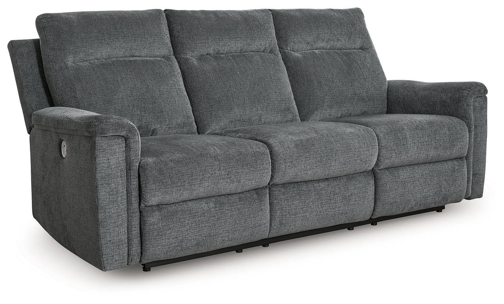 Barnsana Gravel Chenille Power Reclining Sofa - Image 3