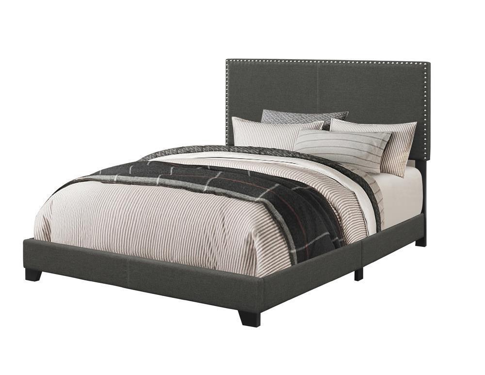 Boyd Full Upholstered Bed With Nailhead Trim Charcoal - Image 2
