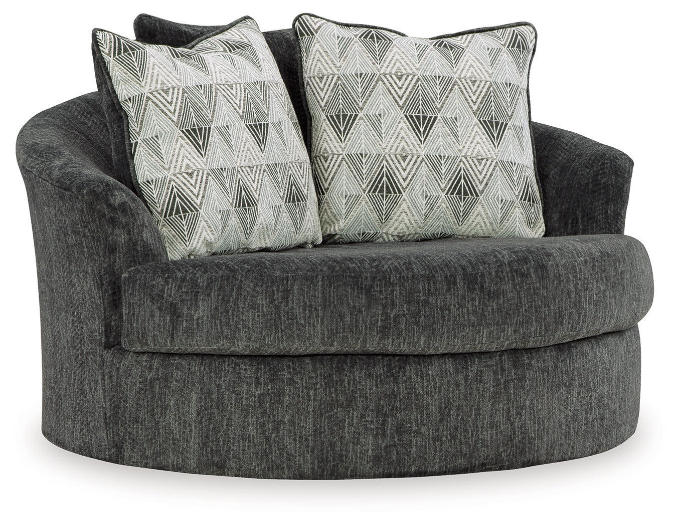 Biddeford Shadow Velvet Oversized Swivel Accent Chair - Image 2