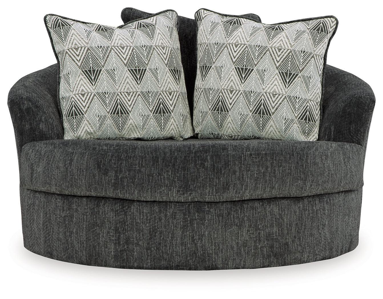 Biddeford Shadow Velvet Oversized Swivel Accent Chair - Image 3