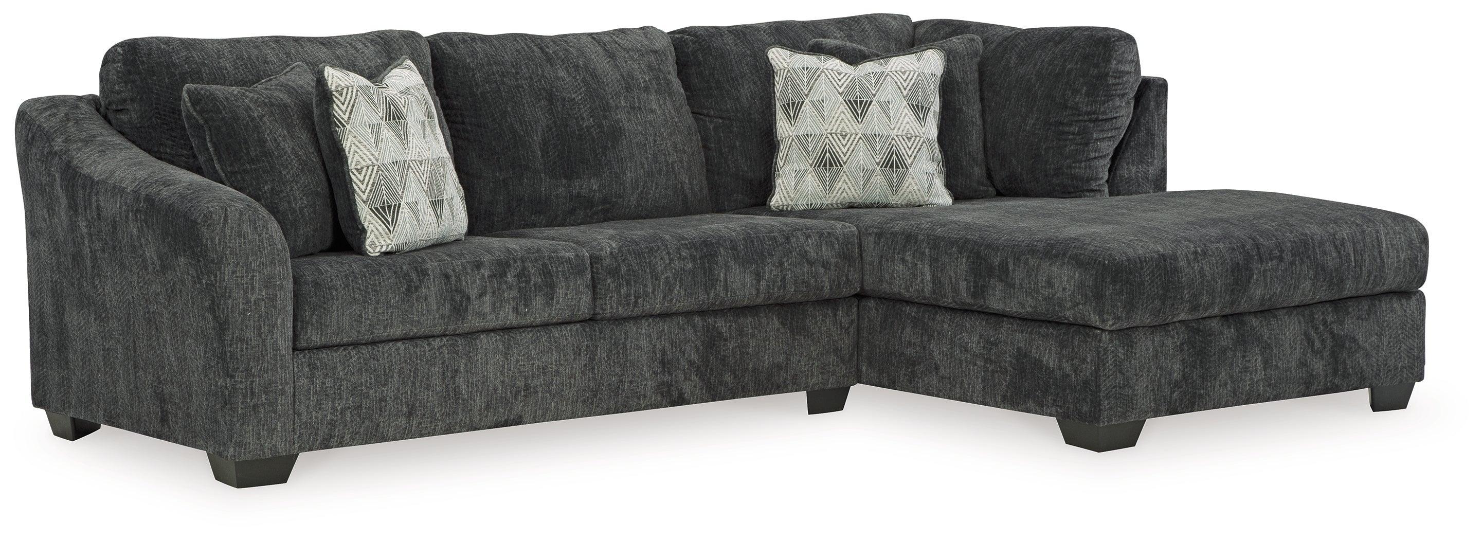 Biddeford Ebony 2-Piece Sleeper Sectional With Chaise - Image 2
