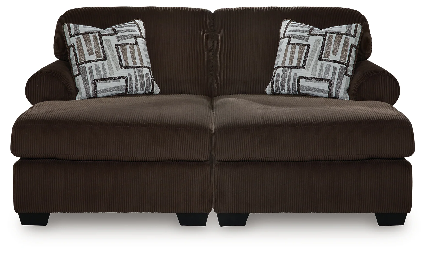 Kimlee Chocolate Velvet 2-Piece Super Chaise - Image 2