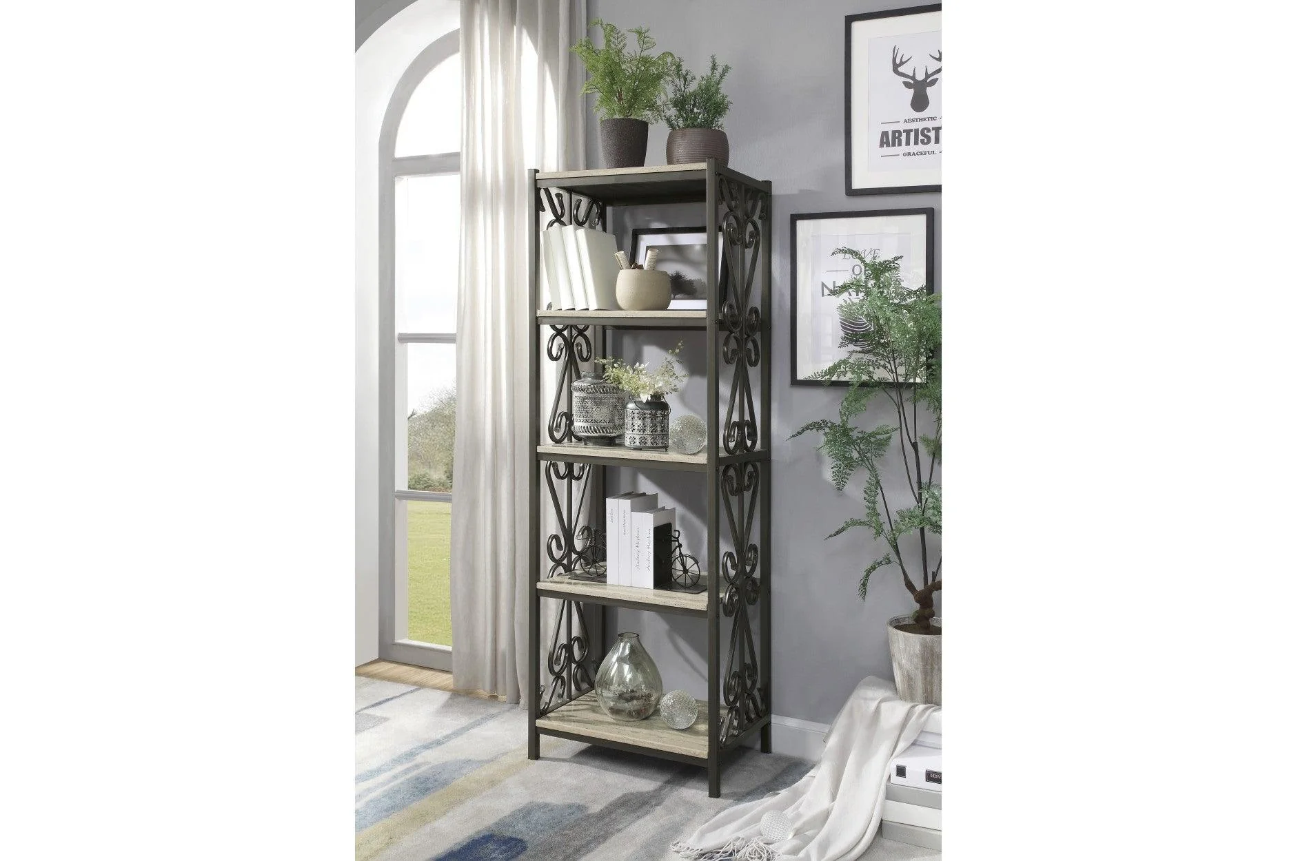 Fairhope Feminine Faux Marble Storage TV Stand Sofa Table - Image 3
