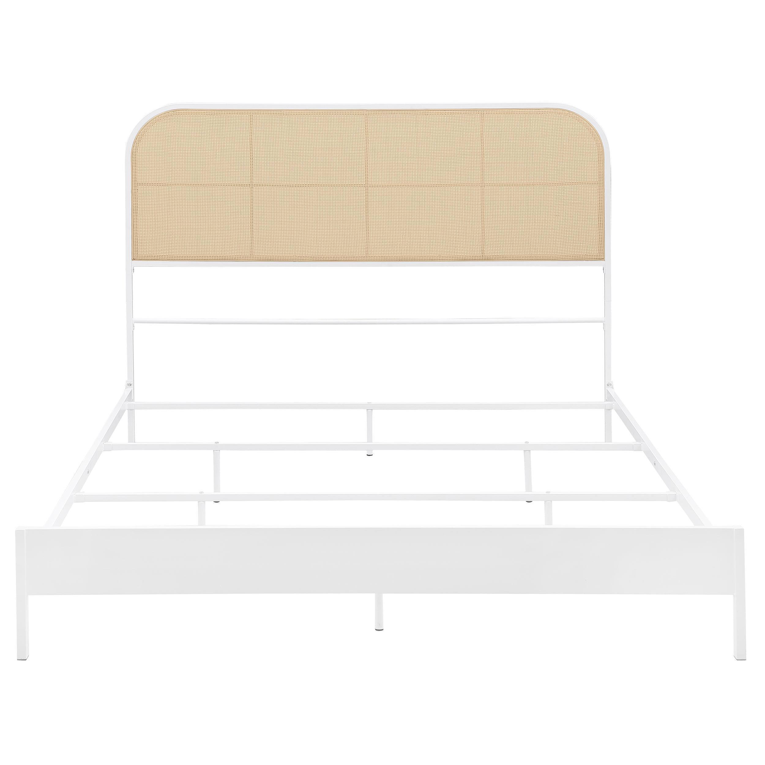 Amherst Radio Weave Rattan Metal Queen Bed White - Image 3