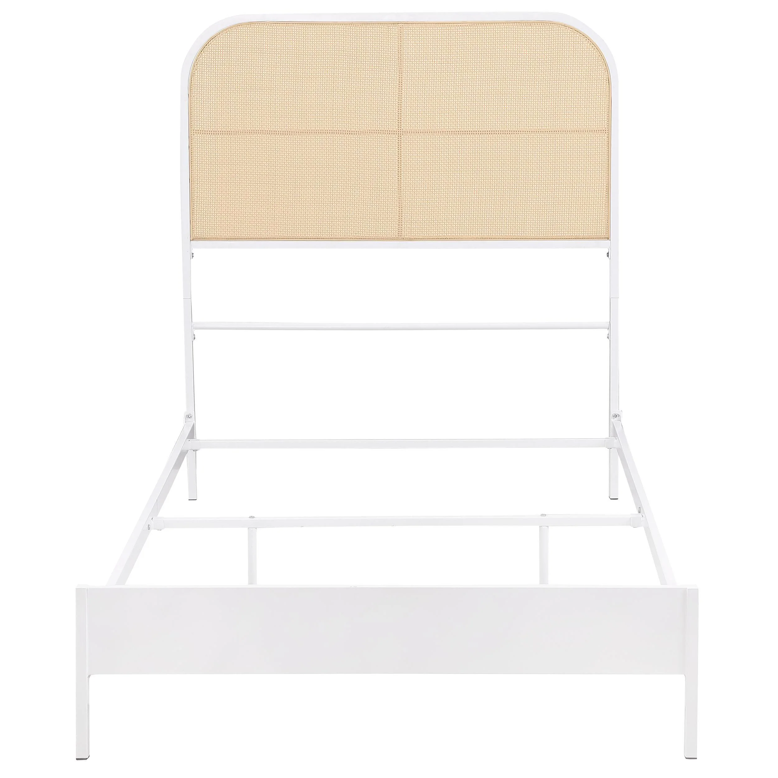 Amherst Radio Weave Rattan Metal Twin Bed White - Image 3
