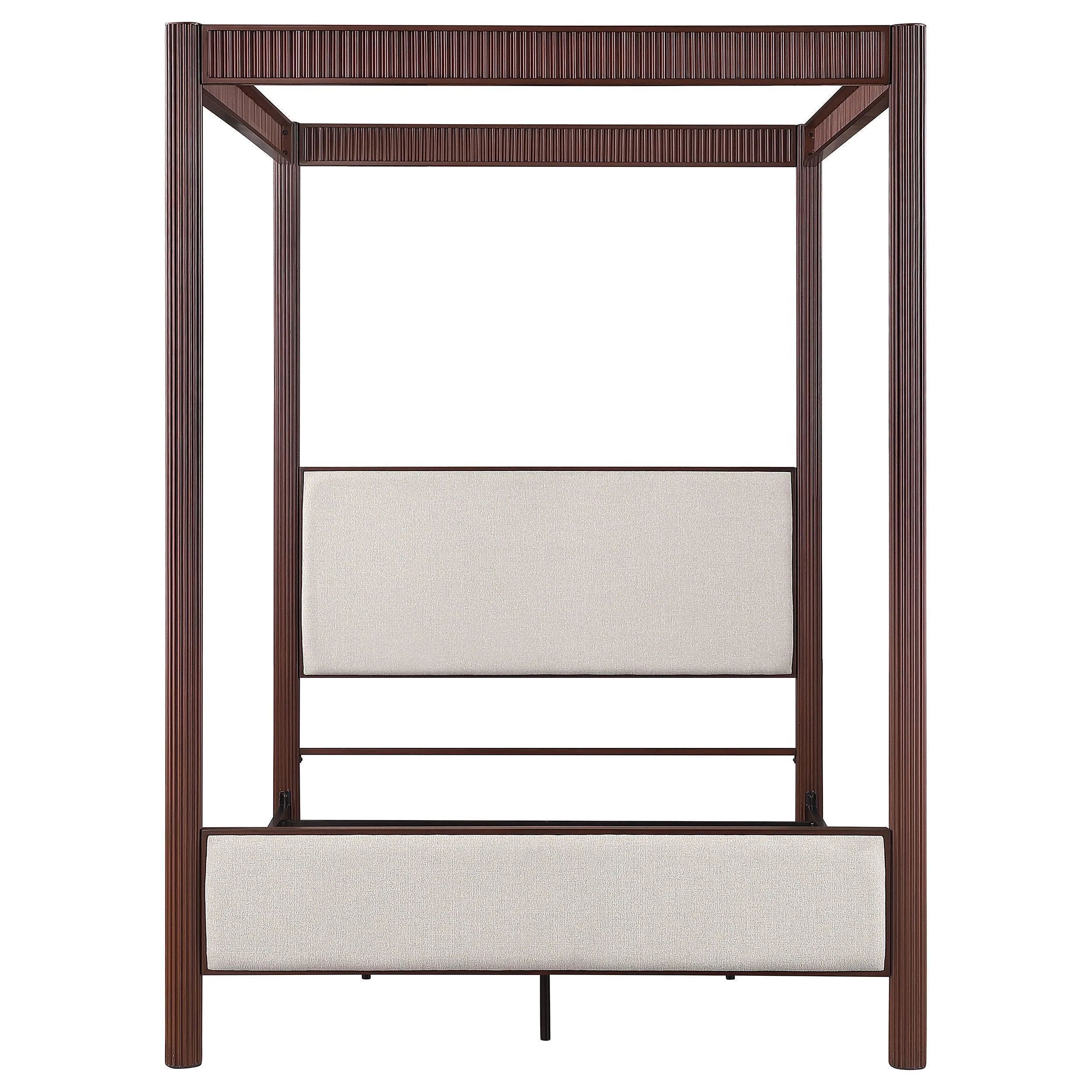 Zimmerlee 89-inch Metal King Canopy Bed Rust Brown - Image 3