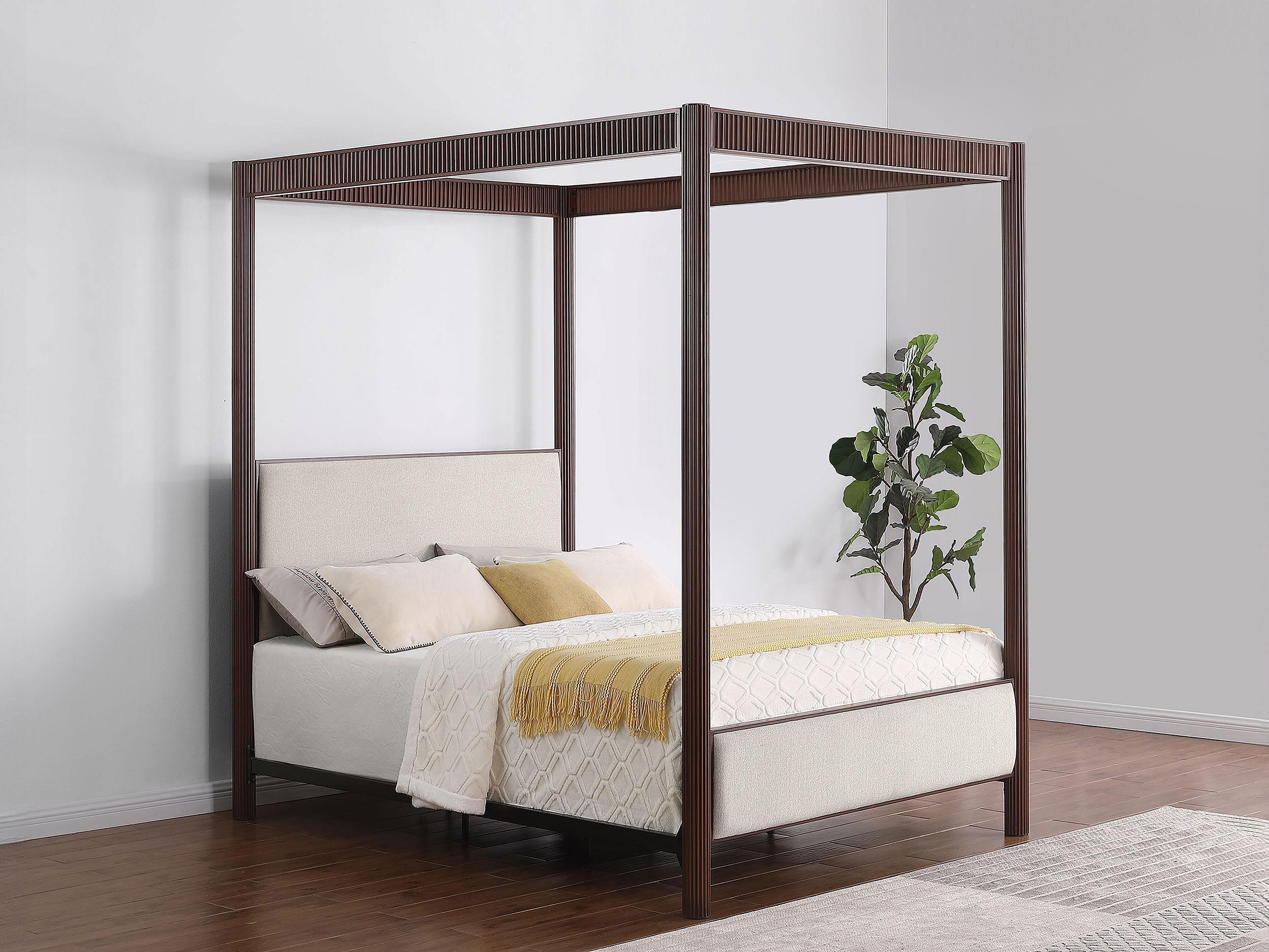 Zimmerlee 89-inch Metal Queen Canopy Bed Rust Brown - Image 2
