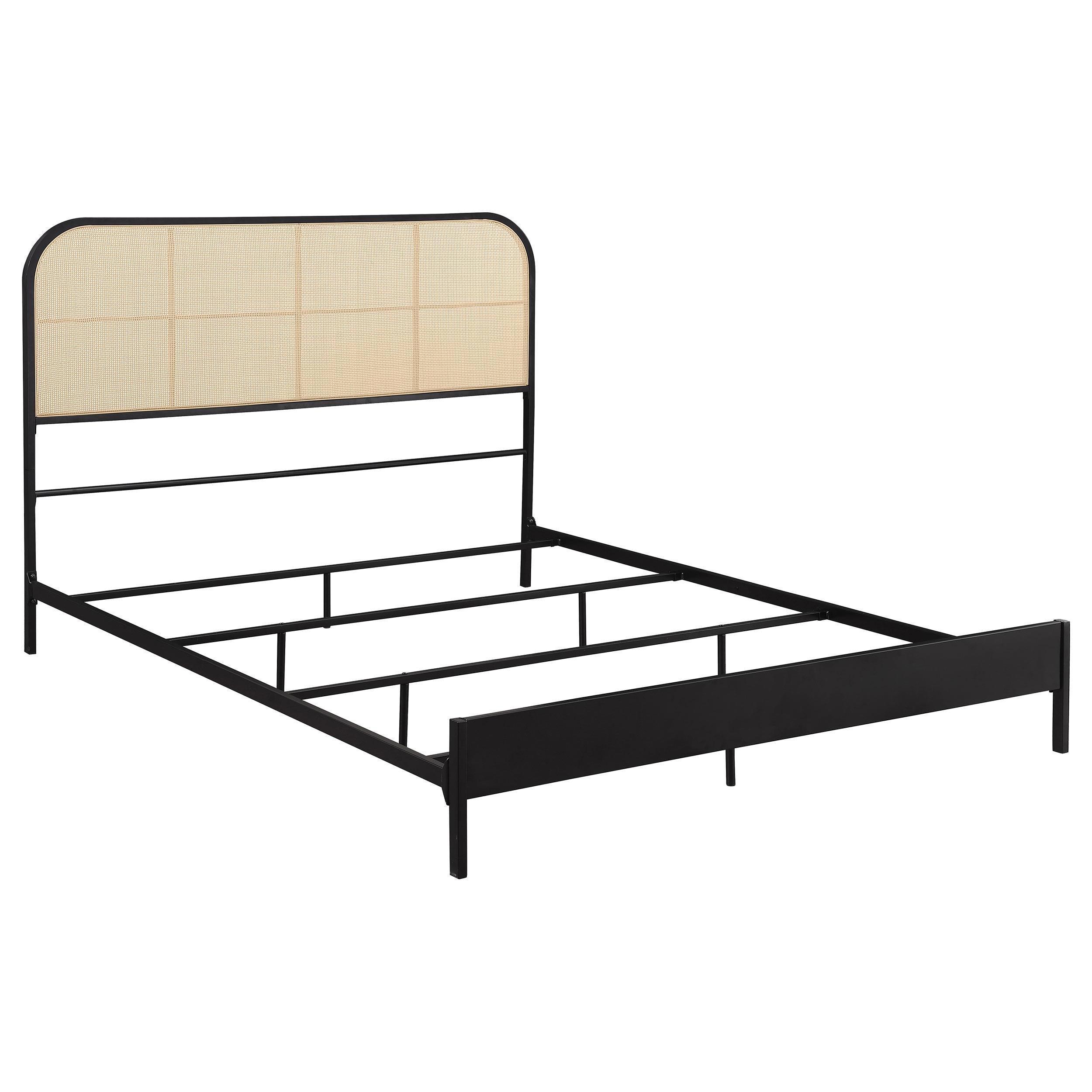 Amherst Radio Weave Rattan Metal King Bed Black - Image 2