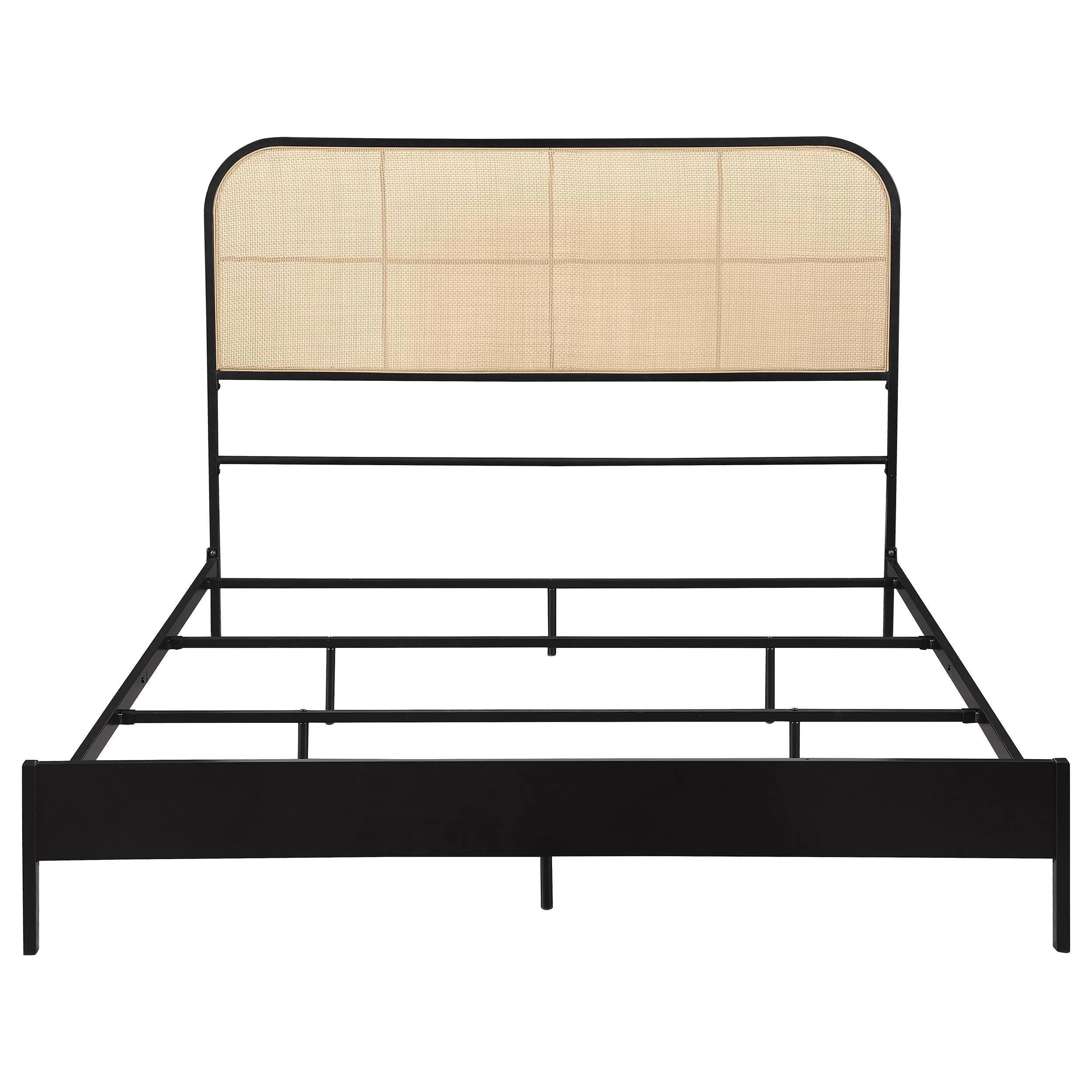 Amherst Radio Weave Rattan Metal Queen Bed Black - Image 3