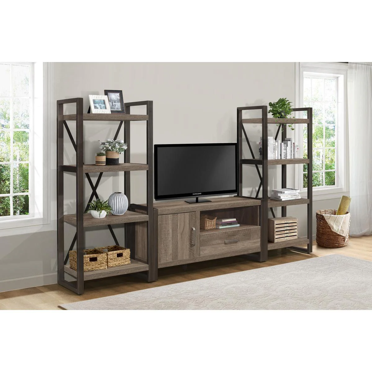 Dogue Gunmetal Bookcase 4 Fixed Shelves - Image 3