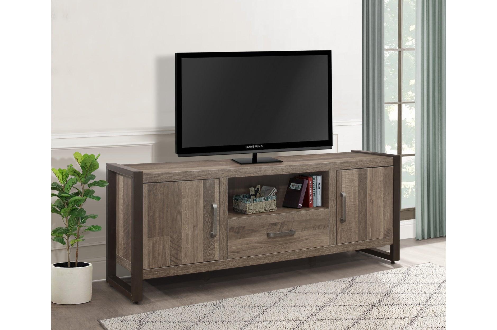 Dogue Brown Media 63 TV Stand 2 4 Shelf Bookcases - Image 2