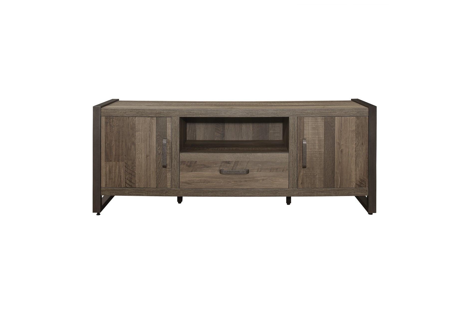 Dogue Brown Media 63 TV Stand 2 4 Shelf Bookcases - Image 3