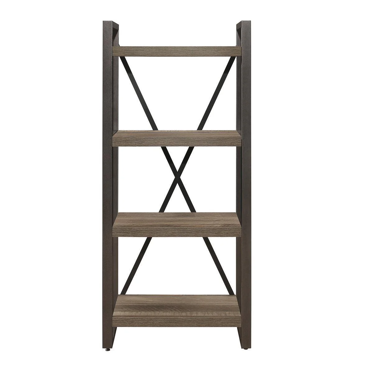 Dogue Gunmetal Bookcase 4 Fixed Shelves