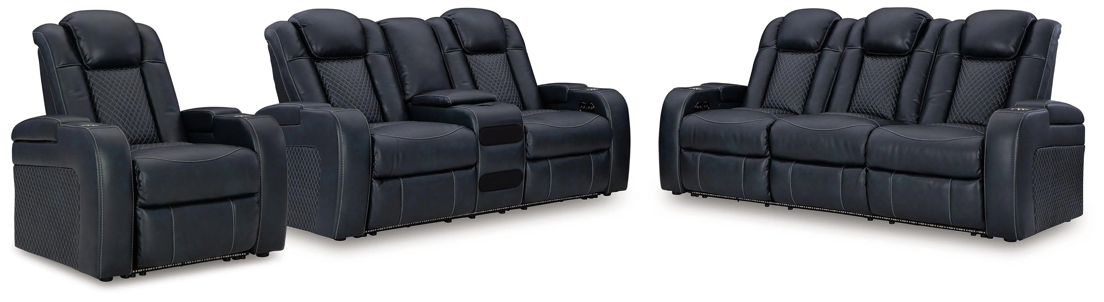 Fyne-Dyme Sapphire Sofa, Loveseat and Recliner - Image 2