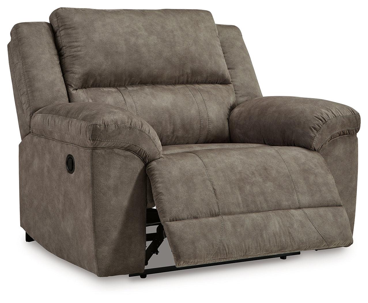 Laresview Fossil Faux Leather Oversized Recliner - Image 3